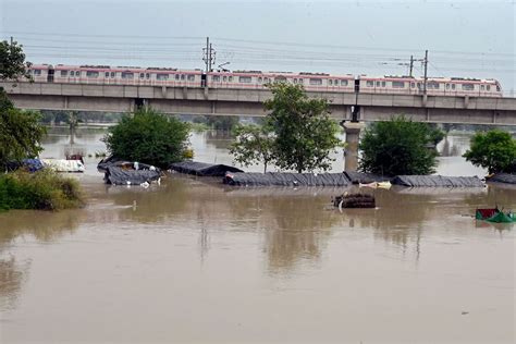 Delhi Yamuna Still Flowing Above Danger Mark Water Level At 20601 Meters