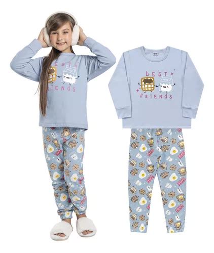 Pijama Flanelado Infantil Juvenil Inverno Quentinho Menina Frete Gr Tis