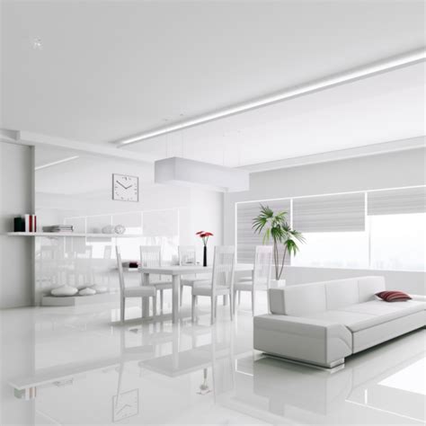 Falquon Flooring High Gloss Flat Edge White Laminate Flooring (D2935)