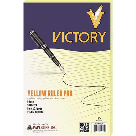 Victory Yellow Ruled Pad L 10pads Paper Cart