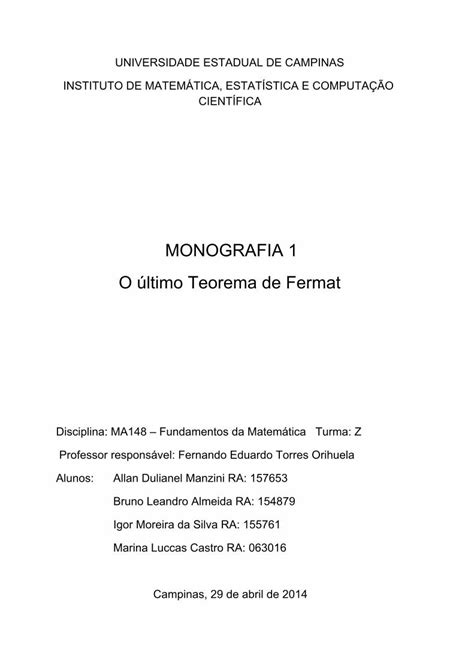 Pdf Monografia O Ltimo Teorema De Fermat Dokumen Tips