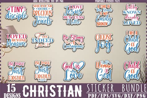 Christian Sticker Bundle Graphic By Creativekhadiza124 · Creative Fabrica