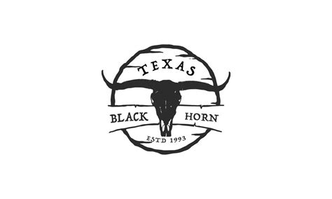 Texas Longhorn Country Western Bull Cattle Vintage Label Logo Design