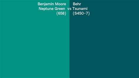 Benjamin Moore Neptune Green Vs Behr Tsunami S Side By