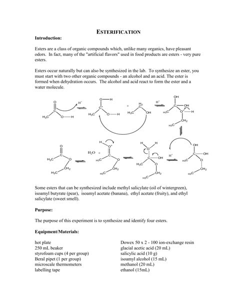 ESTERIFICATION