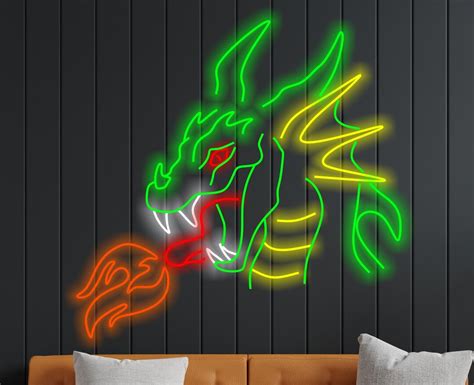 Dragon Neon Sign Dragon Head Neon Dragon Shape Neon Sign Year Of The