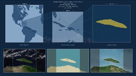Tortuga Island Haiti Location Diagram Yellow Stock Illustration