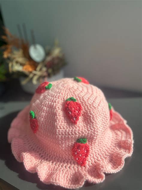 Strawberry Bucket Hat Free Shipping For Only Usa Etsy