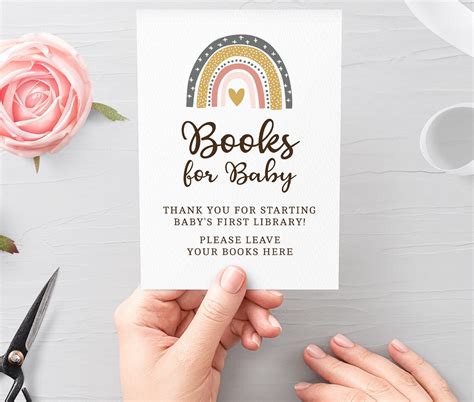 Books For Baby Sign Printable Baby Shower Book For Baby Sign Etsy