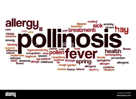 Pollinosis word cloud concept Stock Photo - Alamy