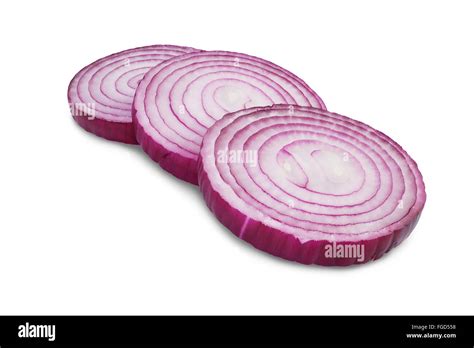 Sliced Red Onions Isolated On White Background Stock Photo Alamy