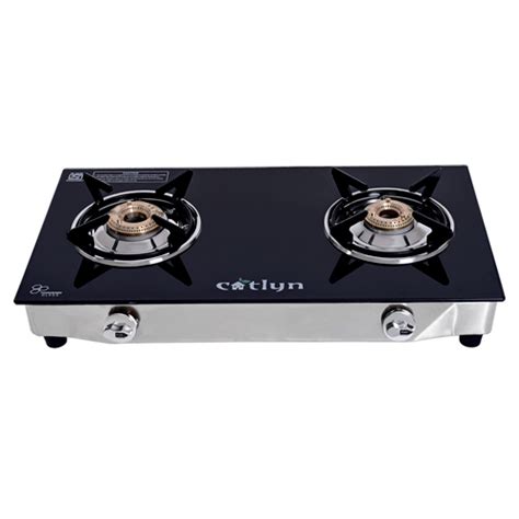 Two Burner Crystal Black Glass Stove With Ss Frame At 1399 00 Inr At Best Price In Delhi