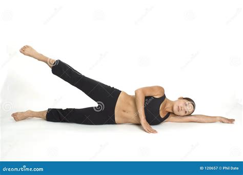 Lying Side Leg Raise 2 stock image. Image of demonstrate - 120657