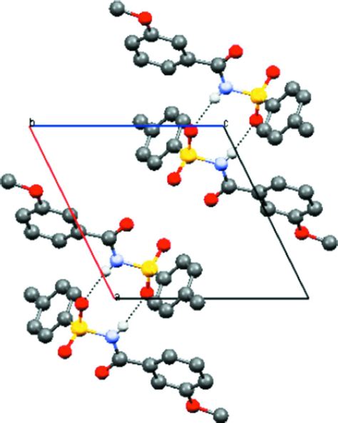 Molecular Packing Of I With Hydrogen Bonding Shown As Dashed Lines