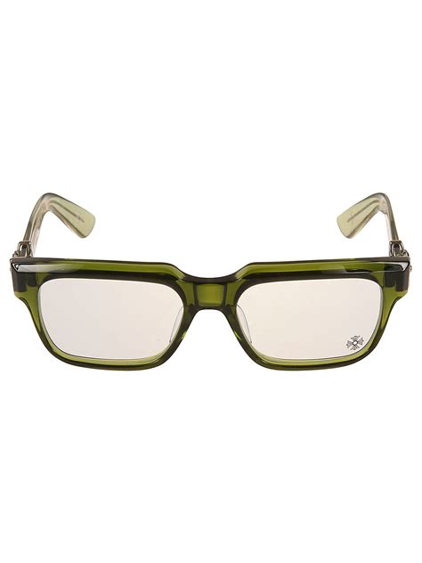 Chrome Hearts Logo Rectangle Glasses In Green Modesens