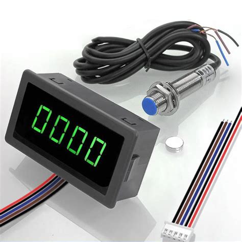 4Bit Digital Led Tachometer Rpm Speed Meter Hall Proximity Switch