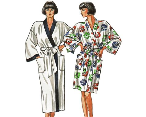 Kimono Robe Pattern For Women Size 8 10 12 14 16 18 Vintage 80s