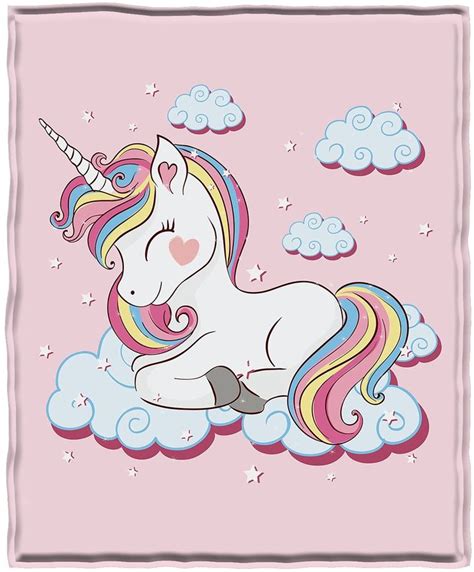 KYKU Cute Unicorn Blanket For Girls And Women Pink Fleece Throw