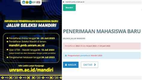 Pendaftaran Jalur Mandiri Universitas Mataram 2023 Ini Jadwal Cara Daftar Dan Biayanya