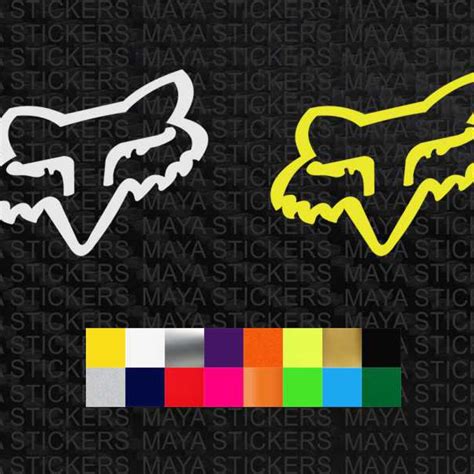 Fox racing logo stickers in custom colors and sizes