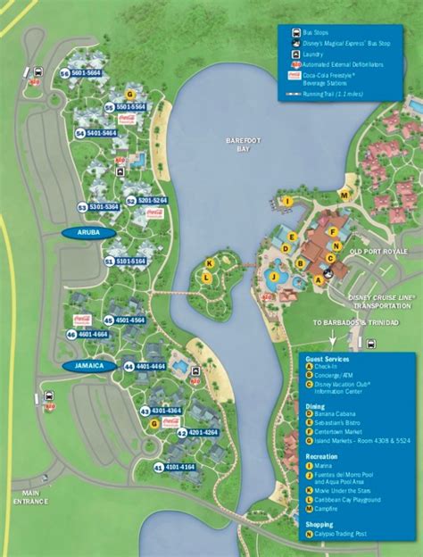 Disney Caribbean Beach Resort Preferred Rooms Map