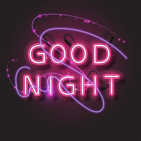 Premium Vector Good Night Neon Design