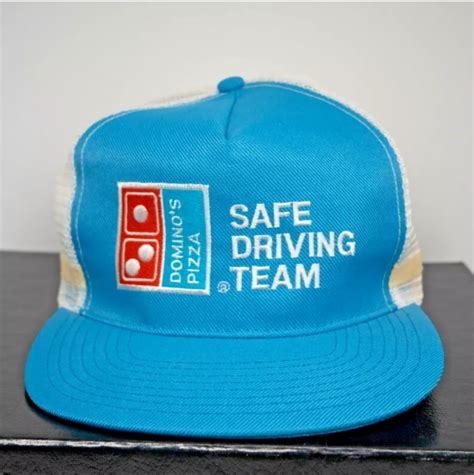 Vintage Dominos Pizza Safe Driving Team Blue White Me Gem