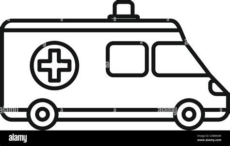 Ambulance Icon Outline Ambulance Vector Icon For Web Design Isolated