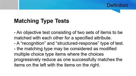 Guidelines In Developing Matching Type Tests Part 1 Youtube