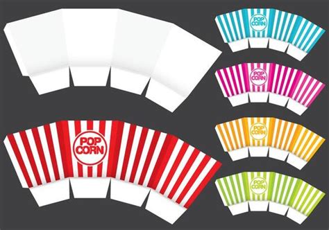 Popcorn Box Template Printable