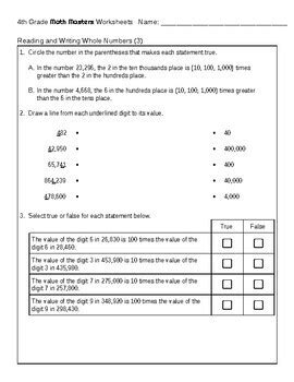 Reading And Writing Whole Numbers Th Grade Math Skills Common Core