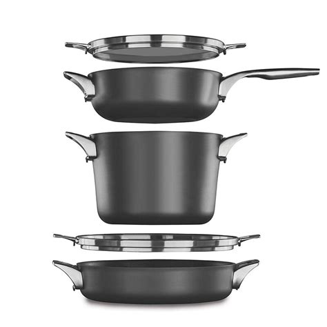 Calphalon Premier Space Saving Hard Anodized Nonstick 5 Piece Supper