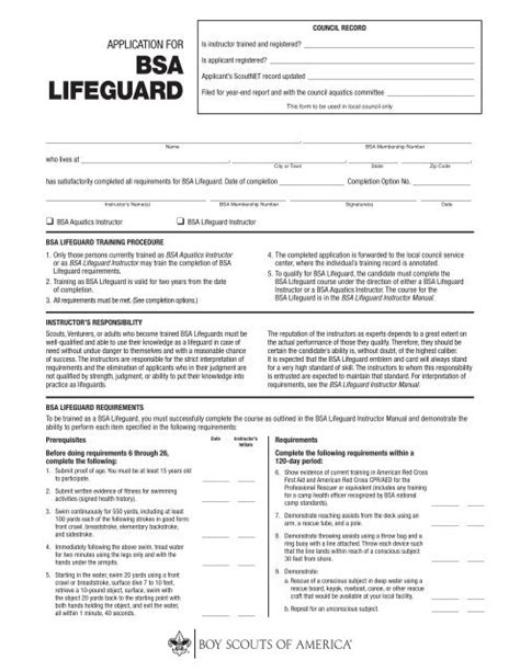 How To Become Bsa Lifeguard Certified Application For Bsa Lifeguard