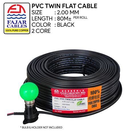 Km Lighting Product Fajar Pvc Twin Flat Cable Mm Core Black M