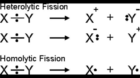 Difference Between Homolytic And Heterolytic Fission Youtube