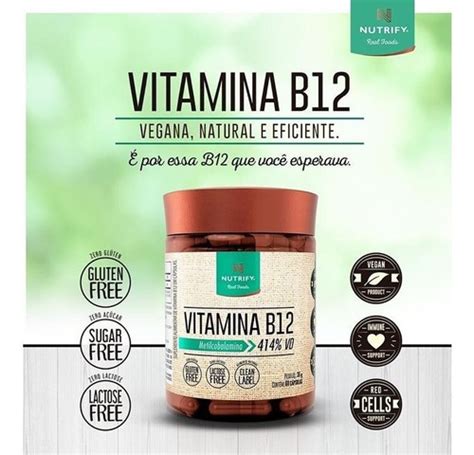 Kit 2x Vitamina B12 Metilcobalamina 414 60caps Nutrify Full