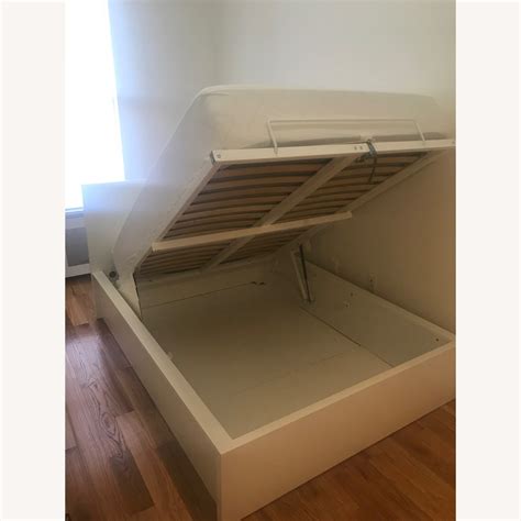 Ikea White Malm Full Hydraulic Storage Bed Aptdeco