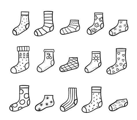 Premium Vector Socks Doodle Outline Collection Hand Draw Hosiery