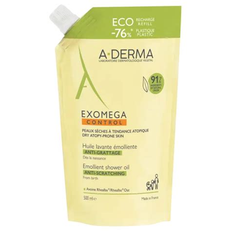 A DERMA Exomega Control Huile lavante émolliente Anti grattage 500 ml