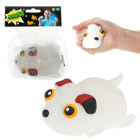 Игрушка антистресс для рук 1TOY Собака, жмякалка, тянучка, 1 шт ...