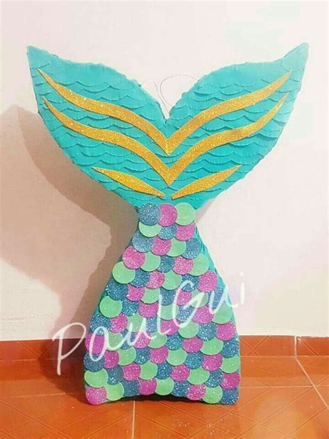 Piñata En Forma De Cola De Sirena Con Colores Pastel Para Fiesta de