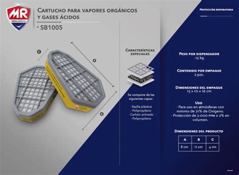 Cartucho Vapores Org Nicos Y Gases Cidos