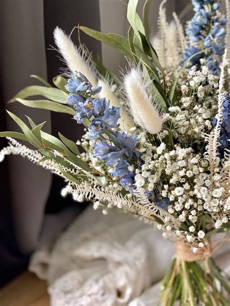 Dried Gypsophila Bouquet Baby S Breath And Eucalyptus Bouquet Dried