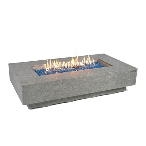 Elementi Plus Riviera Rectangular Concrete Gas Fire Table Authenteak