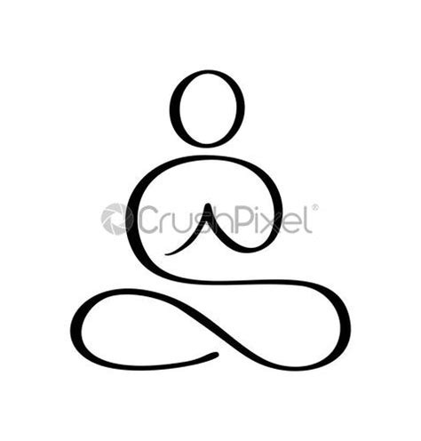 Yoga lotus pose icono vector logo concepto meditación yoga vector de