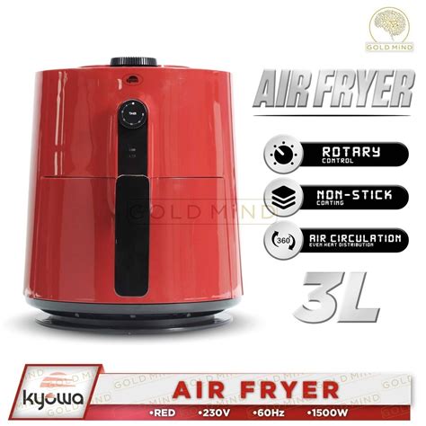 Kyowa Air Fryer 3 Liter Bake Roast And Fry KW 3810 Air Fryer Gold