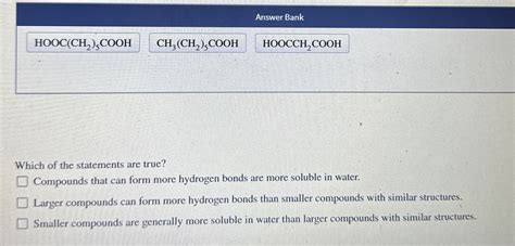 Solved Arrange The Compounds From Most Soluble In Water To Chegg