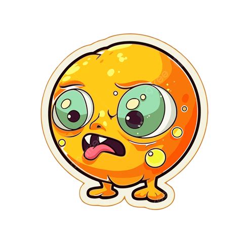 Lindo Personaje De Dibujos Animados Naranja Vector Png Sucio B Pegatina Png Y Vector Para