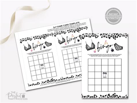 Lingerie Bridal Shower Bingo Game Bridal Shower Bingo Game Baby Bingo Bridal Bingo