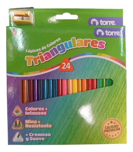 Lapices De Colores Torre Triangulares Sacapunta Cuotas Sin Inter S